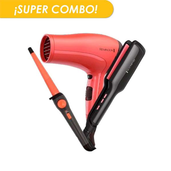 cuidado personal, alisador, remington, s5520-d3015mp-f, plancha, alisante, pelo, combo, rizador