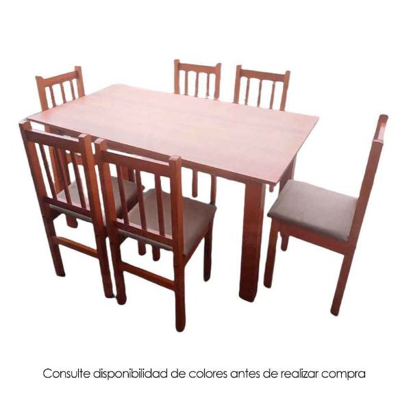 muebles, juego, comedor, zamarchi, 120-6s, silla, mesa, canela