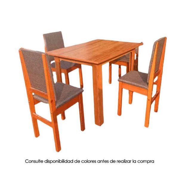 muebles, juego, comedor, zamarchi, 122-4s, silla, mesa, canela